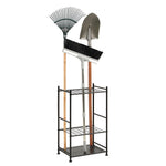 Blanca Rosana Garagge, Garden, Yard Tool Organizer Rack Up to 35 Long-Handled Tools/Rakes/Brooms, Heavy Duty Steel Garden Tool Stand for Shed, Outdoor, Black