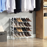 SunnyPoint Expandable & Stackable 2-Tier Shoe Rack – Adjustable Shoe Organizer for Entryway, Closet or Bedroom, Holds 4 to 8 Pairs, Space-Saving Metal Shoe Storage Shelf