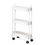 SunnyPoint Slim Rolling Storage Cart, 3 Tier Bathroom Storage Organizer Bathroom, Laundry Utility Cart