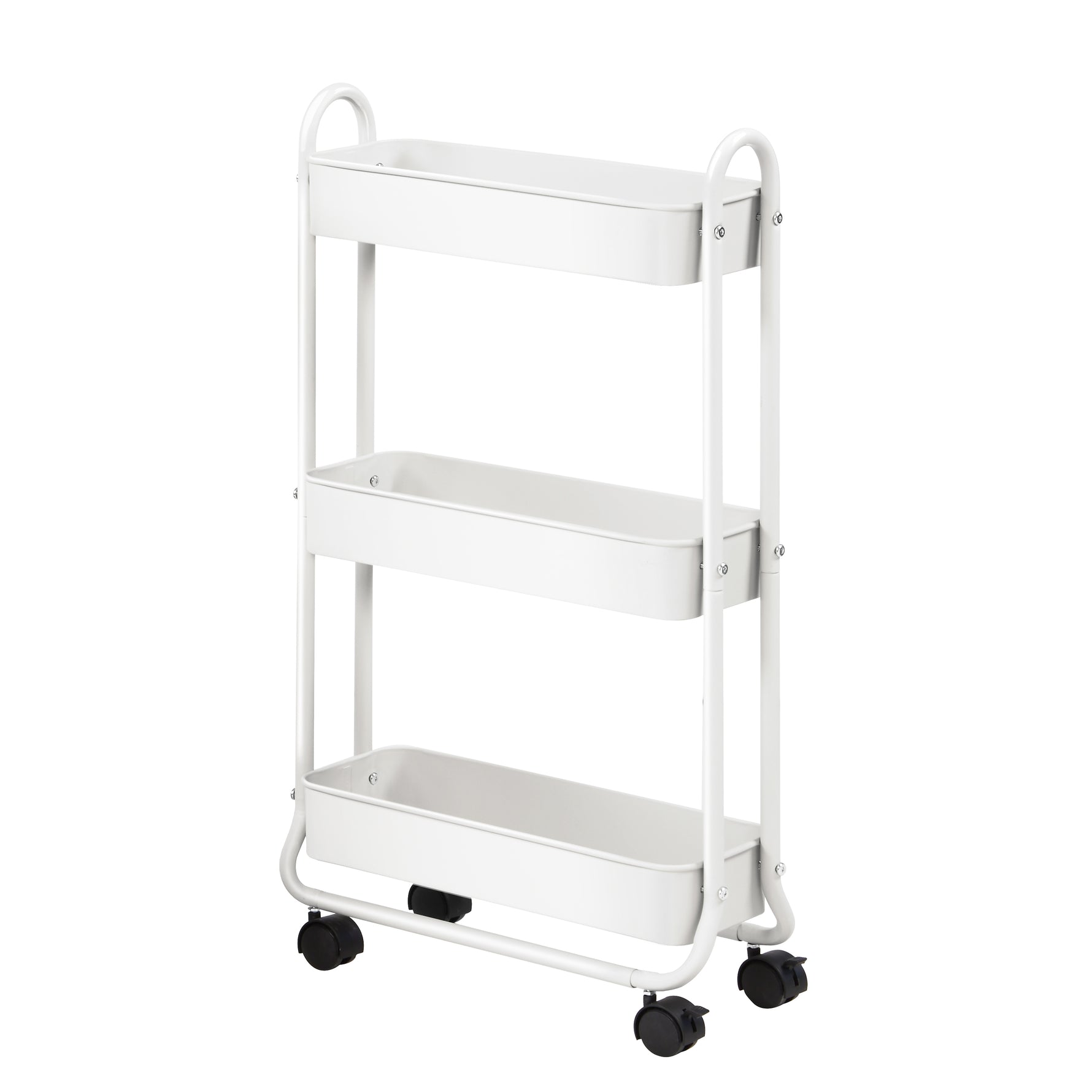 SunnyPoint Slim Rolling Storage Cart, 3 Tier Bathroom Storage Organizer Bathroom, Laundry Utility Cart