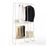 Extra-Large Freestanding Clothing Racks for Hanging Clothes, Standing Metal Sturdy Garment and Accessories Rack, Small Space Storage Solution