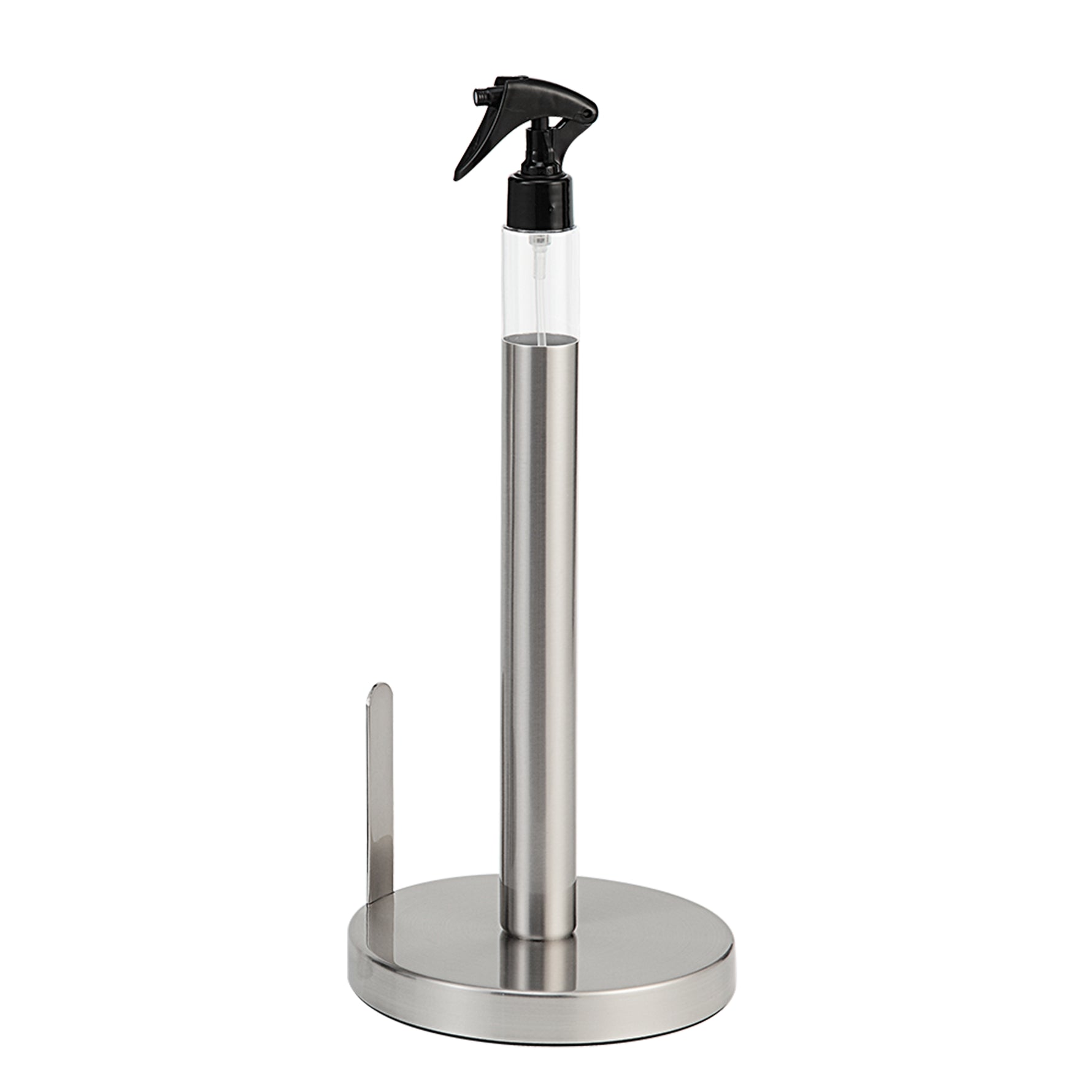 Heavy Weighted Paper Towel Holder Stand Dispenser Built-in Spray/Pump Bottle