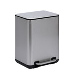 6 Liter / 1.58 Gallon Trash Can with Plastic Inner Buckets; Rectangle Bathroom, Office, Kitchen, and Bedroom Step On and Slow Close