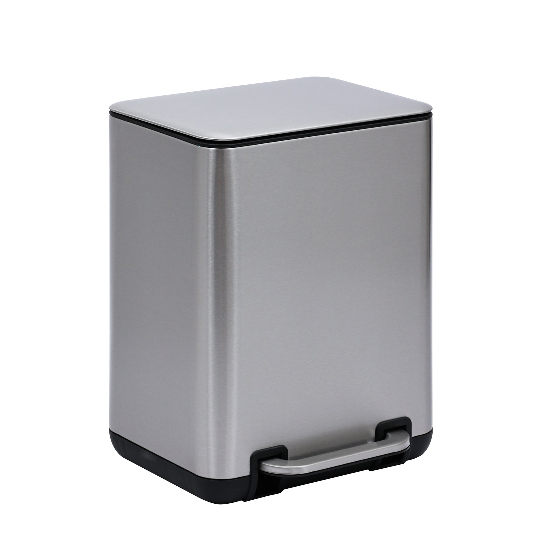6 Liter / 1.58 Gallon Trash Can with Plastic Inner Buckets; Rectangle Bathroom, Office, Kitchen, and Bedroom Step On and Slow Close
