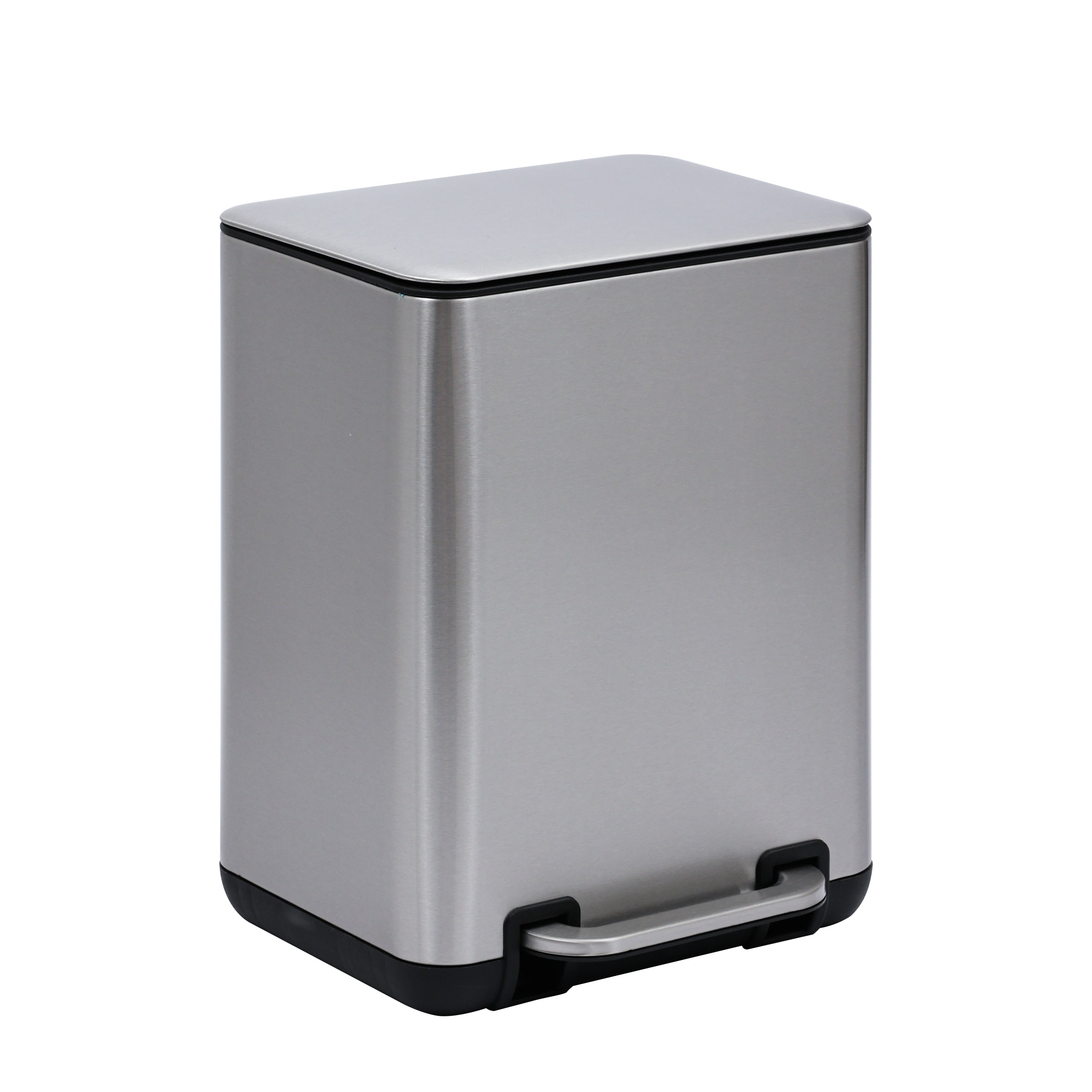 6 Liter / 1.58 Gallon Trash Can with Plastic Inner Buckets; Rectangle Bathroom, Office, Kitchen, and Bedroom Step On and Slow Close