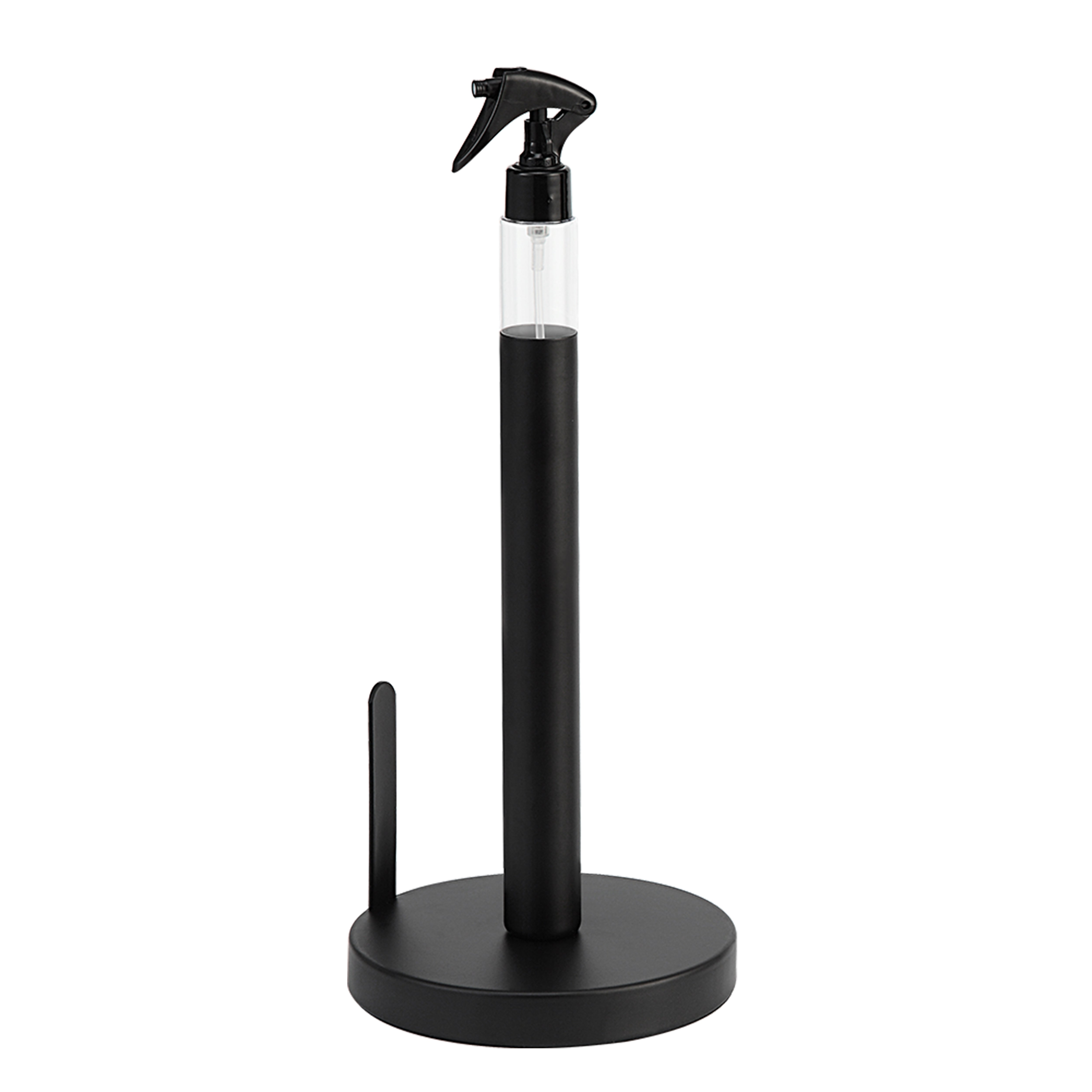 Heavy Weighted Paper Towel Holder Stand Dispenser Built-in Spray/Pump Bottle