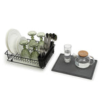 SunnyPoint 304 Stainless Steel Dish Drying Rack with Diatomaceous Earth Drainboard & Removable Utensil Caddy – Rust Resistant Countertop Dish Rack for Kitchen