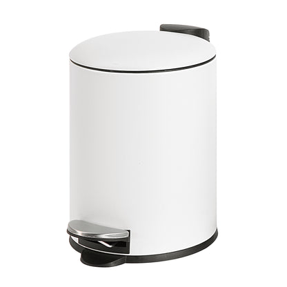 0.8 Gallon Trash Can with Plastic Inner Bucket; Bathroom, Office, Kitchen and Bedroom Step On and Slow Close