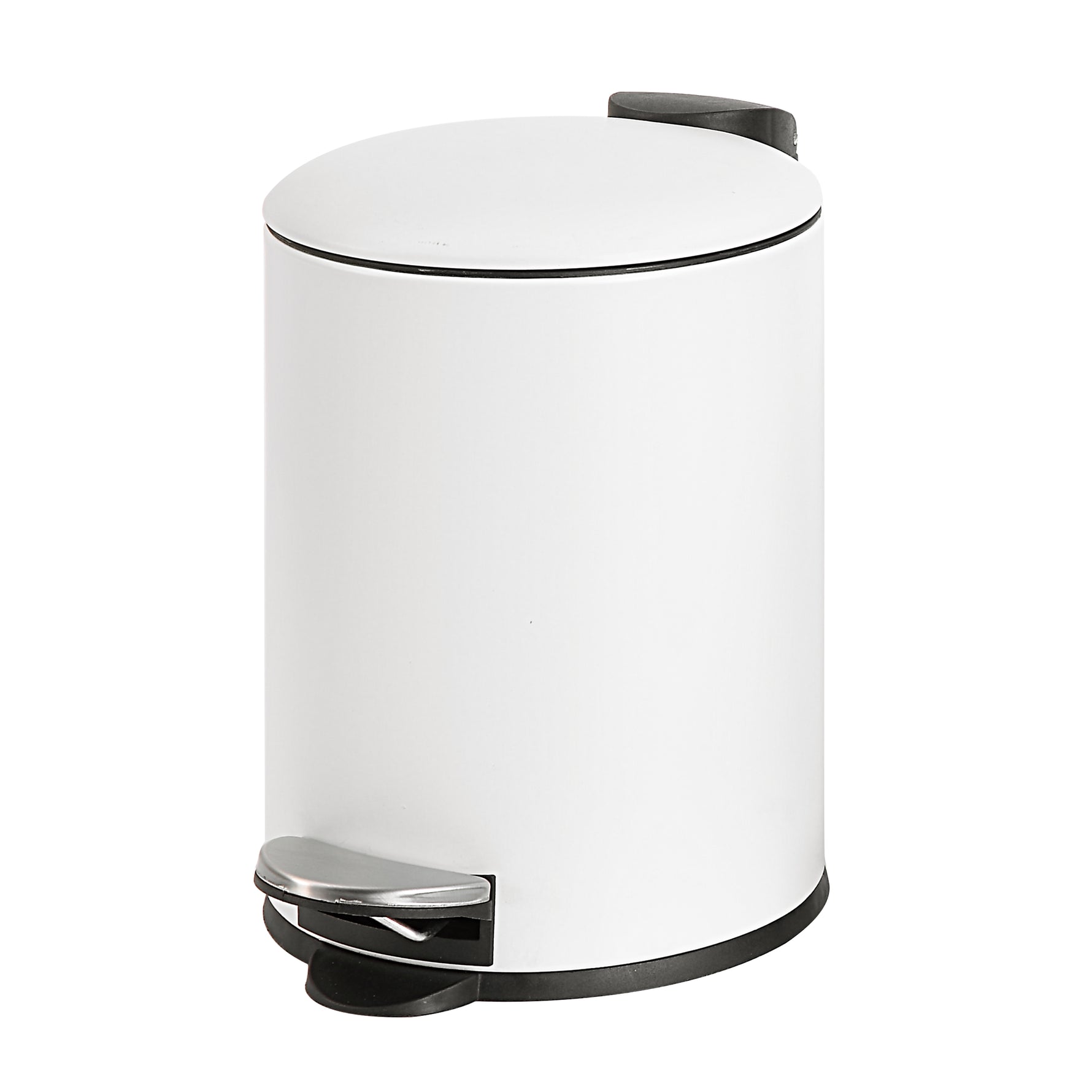 0.8 Gallon Trash Can with Plastic Inner Bucket; Bathroom, Office, Kitchen and Bedroom Step On and Slow Close