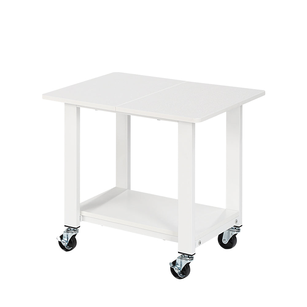 SunnyPoint 2-Tier Mobile Stand with Lockable Wheels — Printer Cart, Mini Fridge Stand, Portable Electronic Device & Projector Holder | Under Desk Storage Shelf for Home & Office, 18.9" x 15.75"
