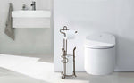 Bathroom Toilet Tissue Paper Roll Storage Holder Stand with Reserve, The Reserve Area Has Enough Space to Store Mega Rolls