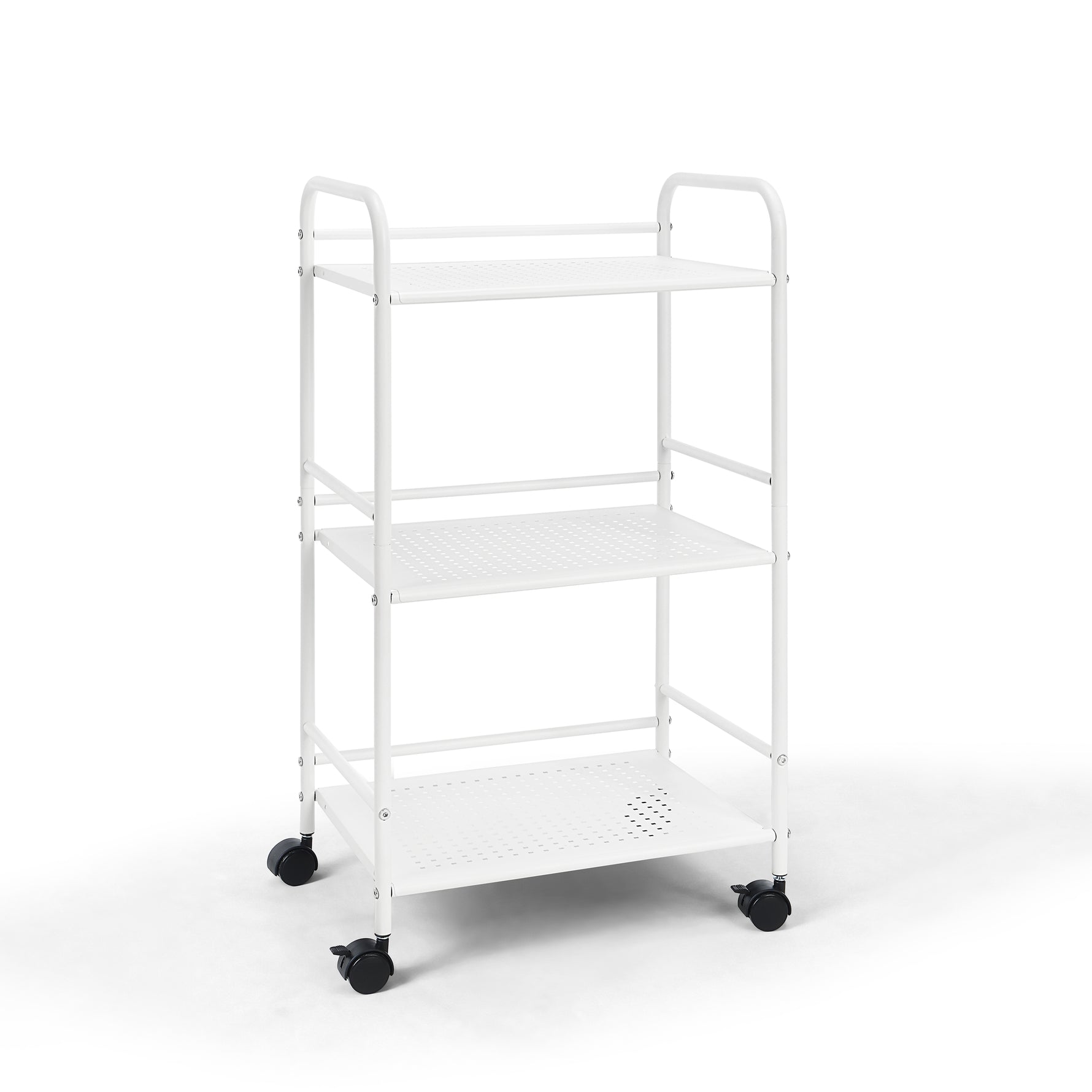 Minimalist Style 3 Tier Utility Rolling Shelf Cart