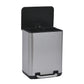 6 Liter / 1.58 Gallon Trash Can with Plastic Inner Buckets; Rectangle Bathroom, Office, Kitchen, and Bedroom Step On and Slow Close