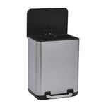 6 Liter / 1.58 Gallon Trash Can with Plastic Inner Buckets; Rectangle Bathroom, Office, Kitchen, and Bedroom Step On and Slow Close