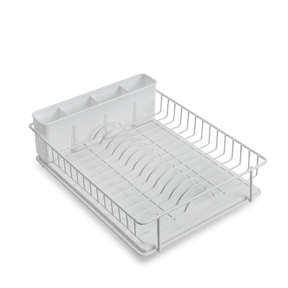 SunnyPoint 304 Stainless Steel Dish Drying Rack with Diatomaceous Earth Drainboard & Removable Utensil Caddy – Rust Resistant Countertop Dish Rack for Kitchen