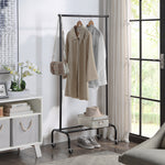 Durable Compact Rolling Garment Rack with Shelf