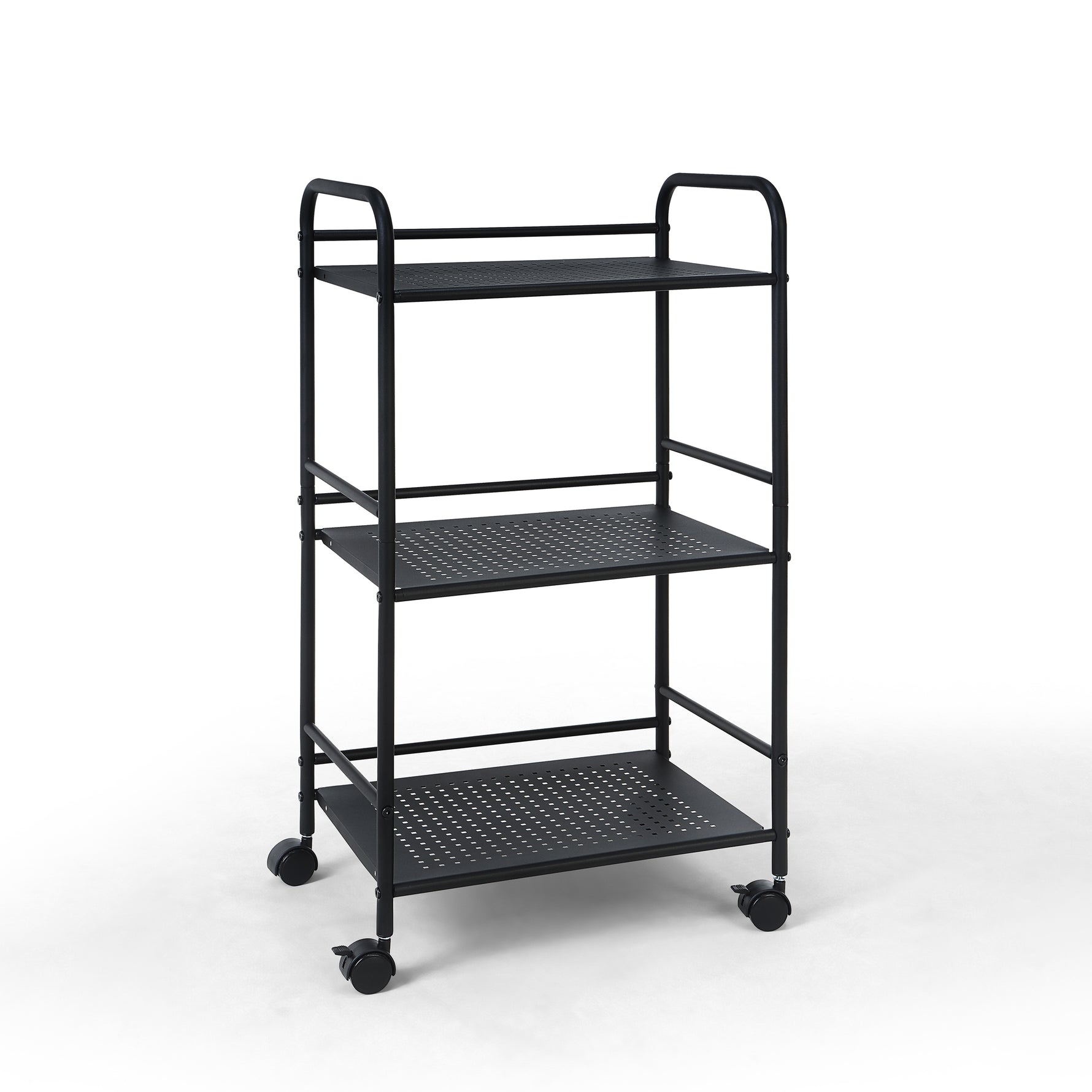 Minimalist Style 3 Tier Utility Rolling Shelf Cart