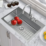 SunnyPoint 304 Stainless Steel Sink Protector Rack – Rust-Resistant Grid for Kitchen Sink Bottom, Scratch Prevention, Drainage Support – Fits Sinks 10.75" x 12.4", Center Drain Hole Required