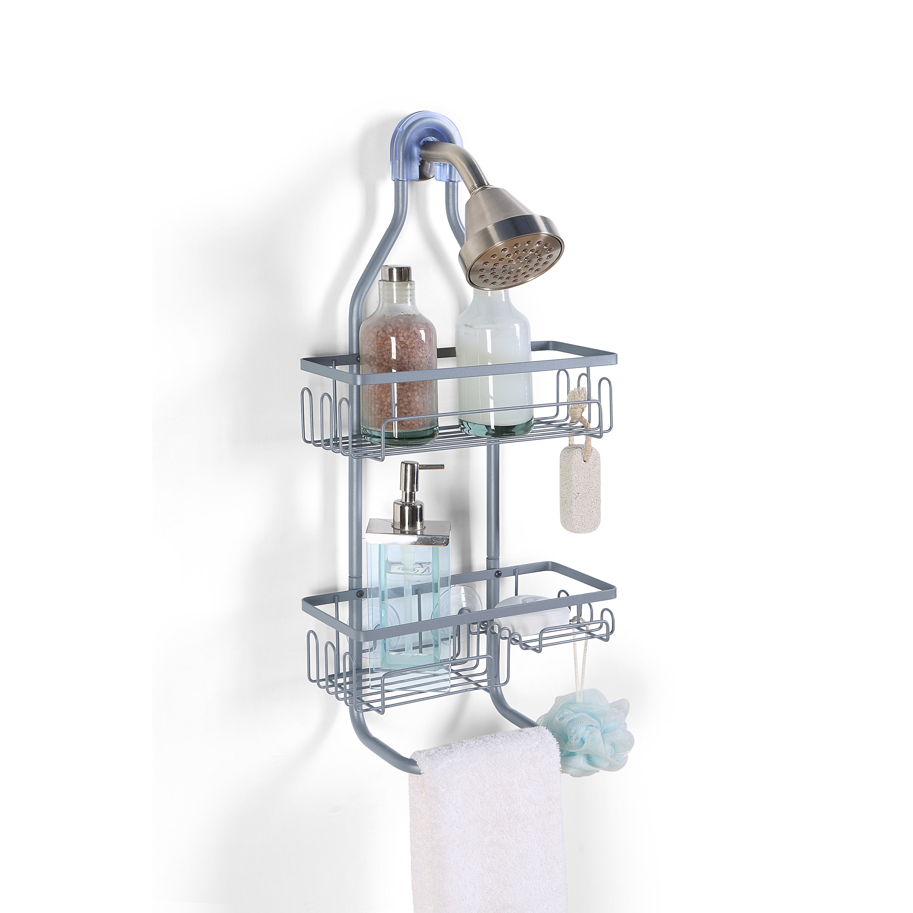 Sturdy Tubing Structure Bathroom Hanging Shower Head Caddy Organizer