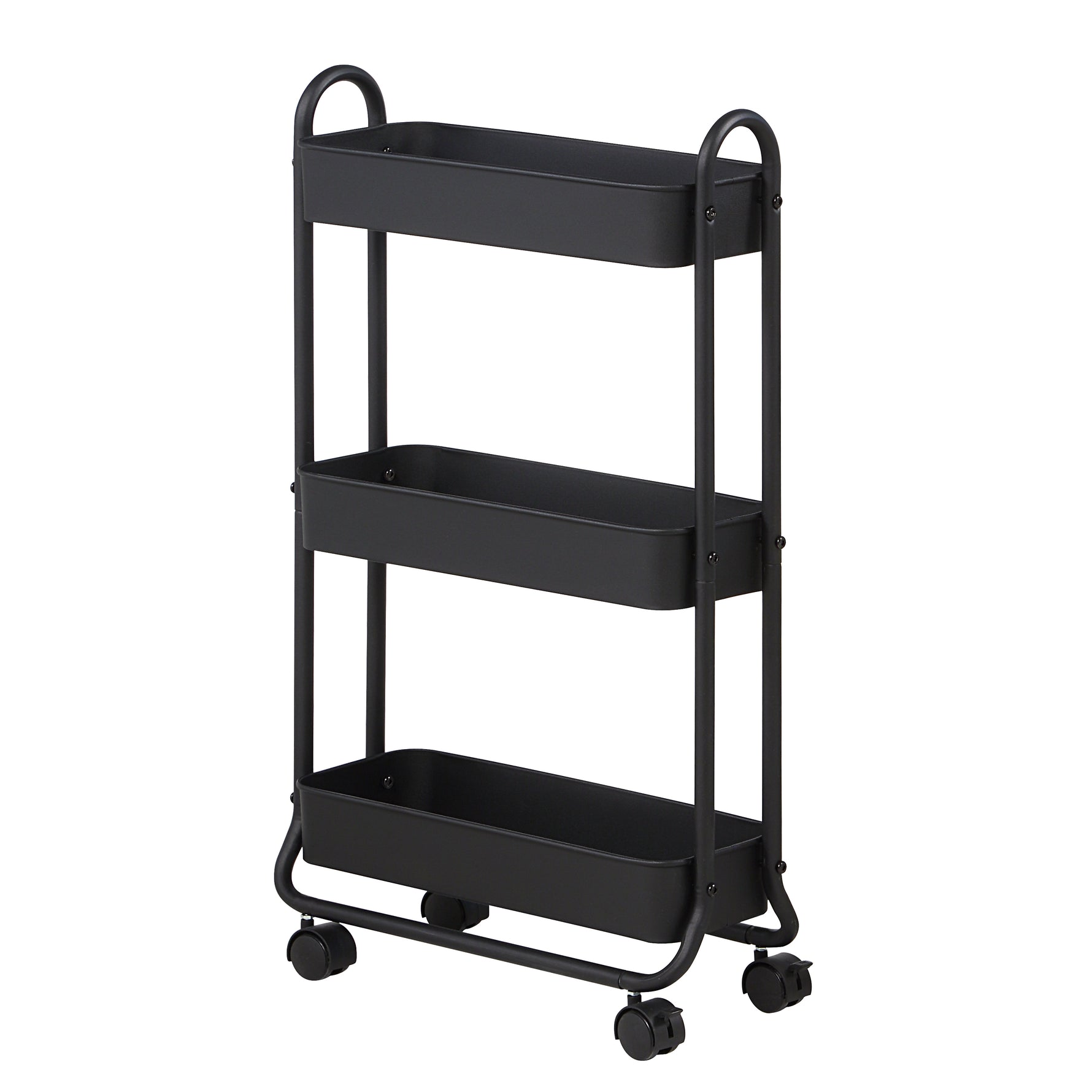 SunnyPoint Slim Rolling Storage Cart, 3 Tier Bathroom Storage Organizer Bathroom, Laundry Utility Cart