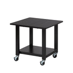SunnyPoint 2-Tier Mobile Stand with Lockable Wheels — Printer Cart, Mini Fridge Stand, Portable Electronic Device & Projector Holder | Under Desk Storage Shelf for Home & Office, 18.9" x 15.75"