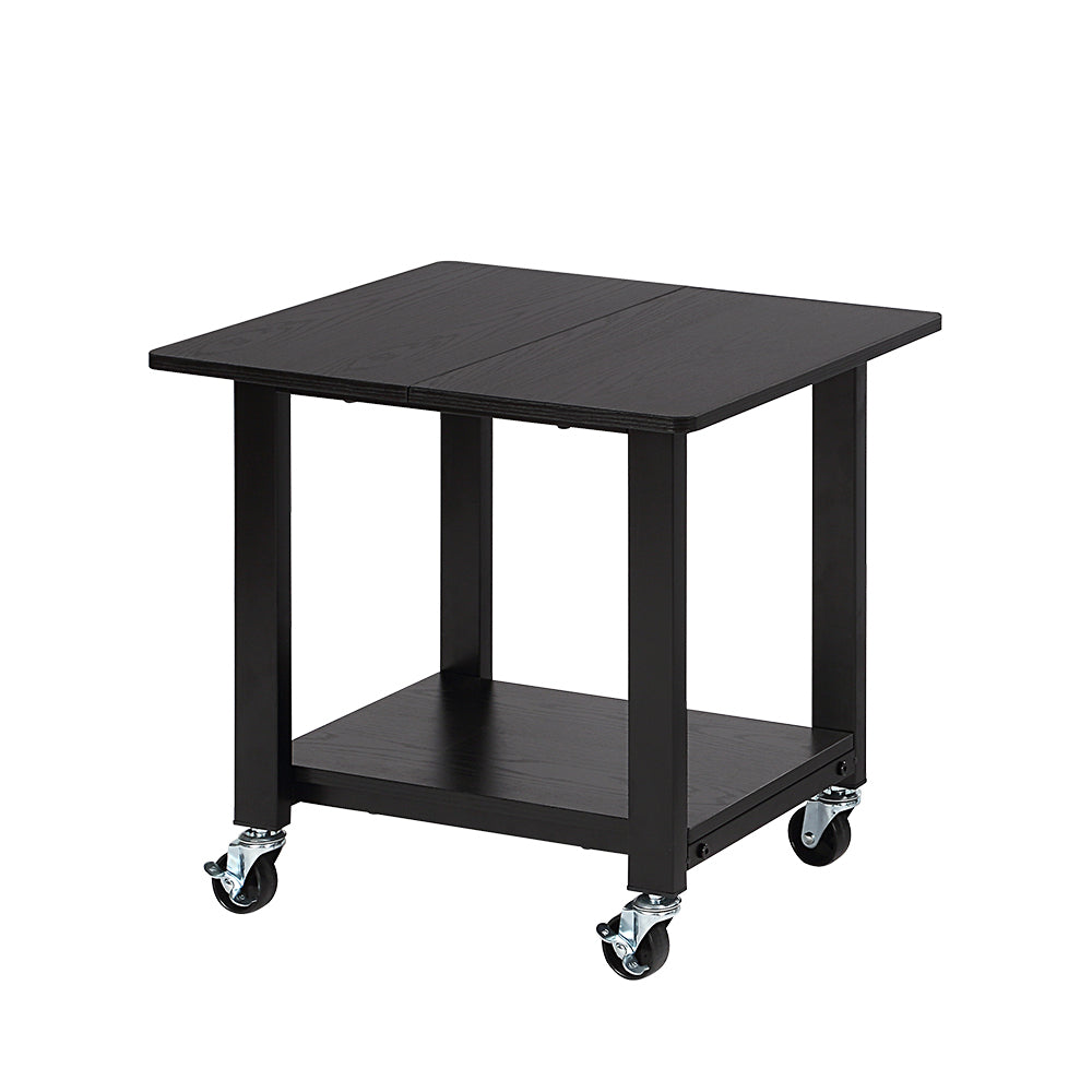 SunnyPoint 2-Tier Mobile Stand with Lockable Wheels — Printer Cart, Mini Fridge Stand, Portable Electronic Device & Projector Holder | Under Desk Storage Shelf for Home & Office, 18.9" x 15.75"