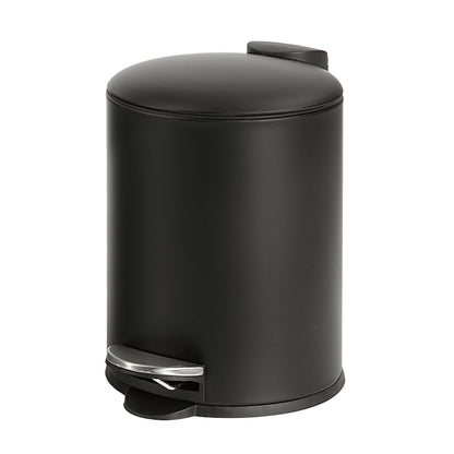 0.8 Gallon Trash Can with Plastic Inner Bucket; Bathroom, Office, Kitchen and Bedroom Step On and Slow Close