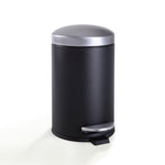 4.5 Liter / 1.2 Gallon Round Trash Can with Plastic Inner Bucket; Bathroom, Office, Kitchen and Bedroom Step On and Slow Close