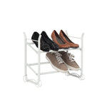 SunnyPoint Expandable & Stackable 2-Tier Shoe Rack – Adjustable Shoe Organizer for Entryway, Closet or Bedroom, Holds 4 to 8 Pairs, Space-Saving Metal Shoe Storage Shelf