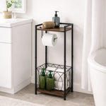 SunnyPoint Classic Space Saving Freestanding Toilet Paper Holder with Storage Shelf – Bathroom Space Saver for Phone, Tablet, and Magazines – All Purpose Bathroom Organizer Space Saver