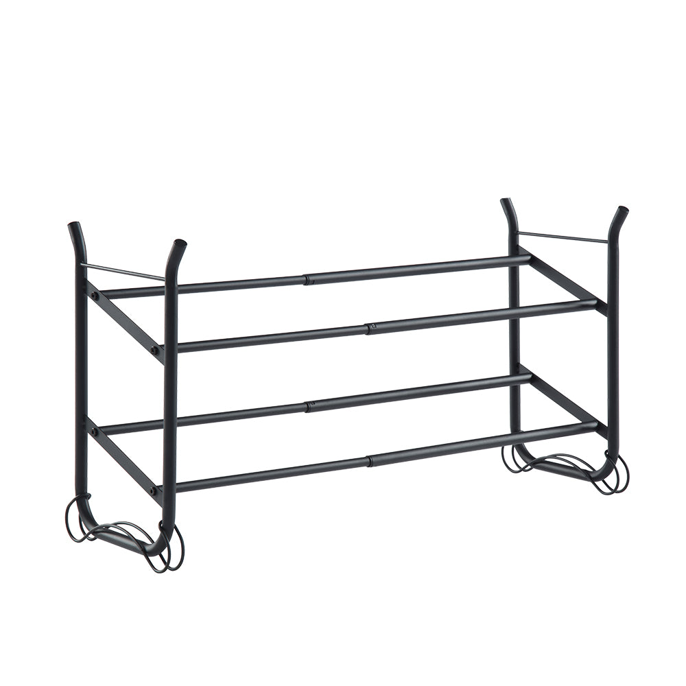 SunnyPoint Expandable & Stackable 2-Tier Shoe Rack – Adjustable Shoe Organizer for Entryway, Closet or Bedroom, Holds 4 to 8 Pairs, Space-Saving Metal Shoe Storage Shelf