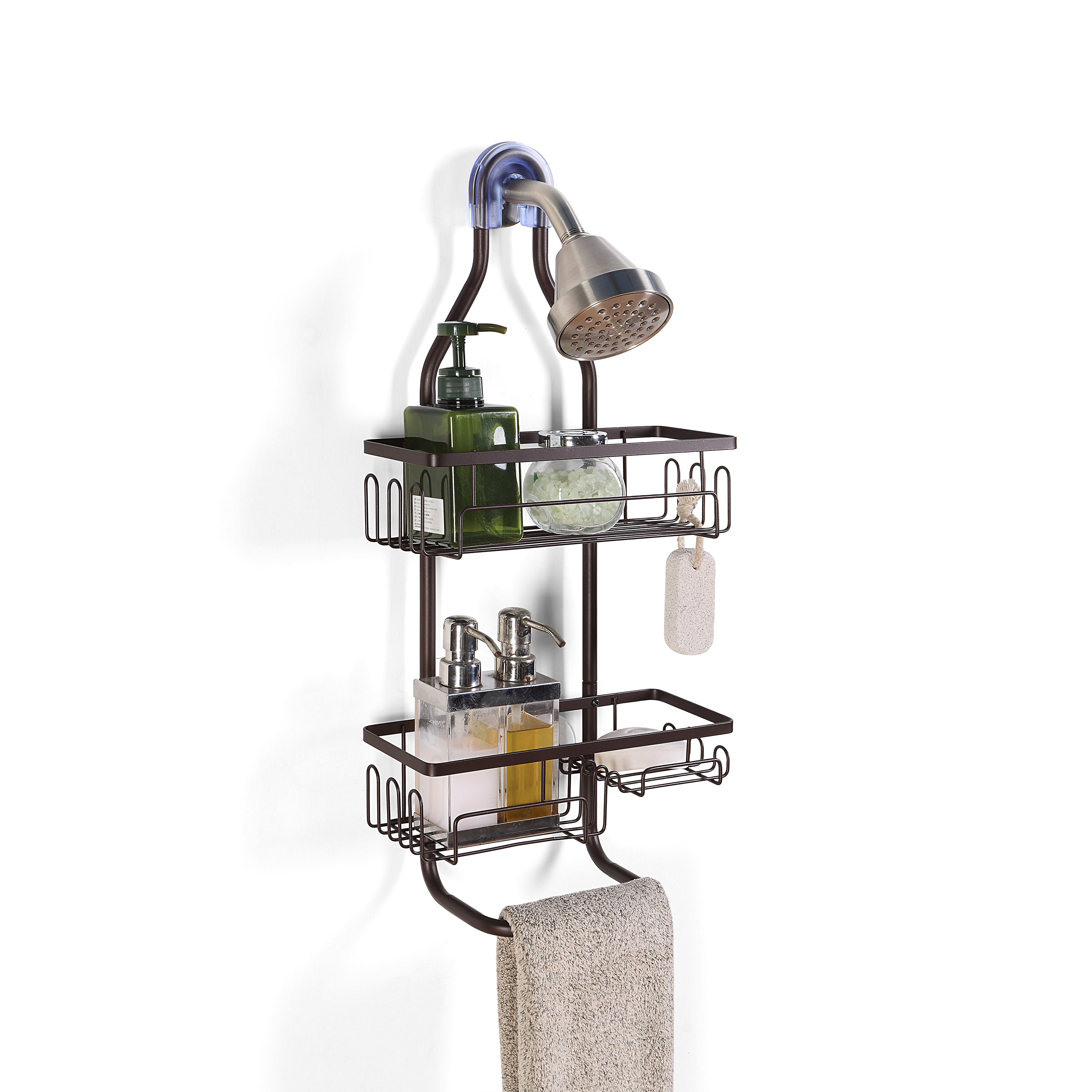 Sturdy Tubing Structure Bathroom Hanging Shower Head Caddy Organizer