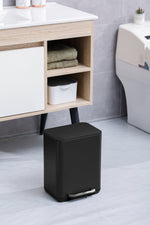 6 Liter / 1.58 Gallon Trash Can with Plastic Inner Buckets; Rectangle Bathroom, Office, Kitchen, and Bedroom Step On and Slow Close