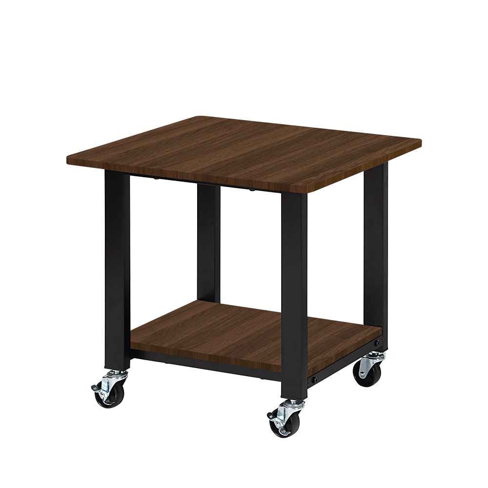 SunnyPoint 2-Tier Mobile Stand with Lockable Wheels — Printer Cart, Mini Fridge Stand, Portable Electronic Device & Projector Holder | Under Desk Storage Shelf for Home & Office, 18.9" x 15.75"