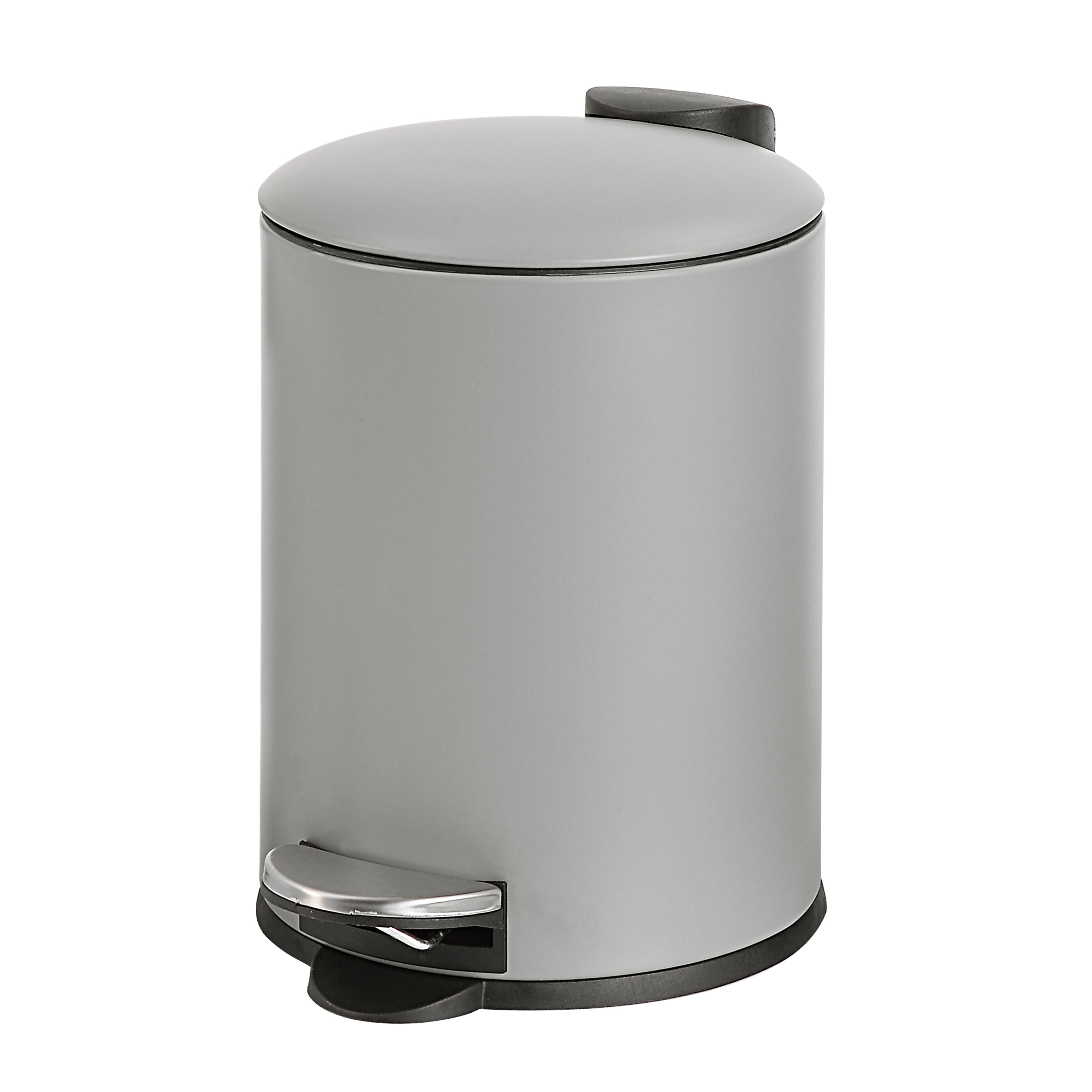 0.8 Gallon Trash Can with Plastic Inner Bucket; Bathroom, Office, Kitchen and Bedroom Step On and Slow Close