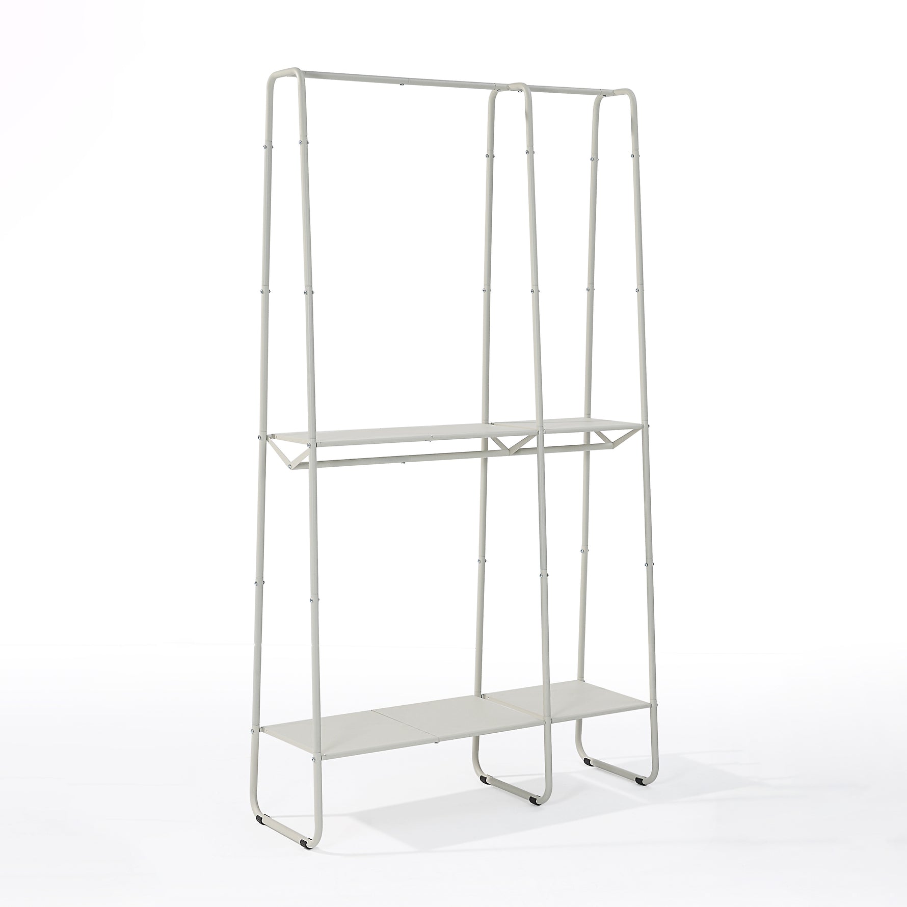 Extra-Large Freestanding Clothing Racks for Hanging Clothes, Standing Metal Sturdy Garment and Accessories Rack, Small Space Storage Solution