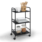 Minimalist Style 3 Tier Utility Rolling Shelf Cart