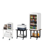 SunnyPoint 2-Tier Mobile Stand with Lockable Wheels — Printer Cart, Mini Fridge Stand, Portable Electronic Device & Projector Holder | Under Desk Storage Shelf for Home & Office, 18.9" x 15.75"