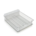 SunnyPoint 304 Stainless Steel Dish Drying Rack with Diatomaceous Earth Drainboard & Removable Utensil Caddy – Rust Resistant Countertop Dish Rack for Kitchen