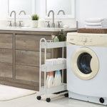 SunnyPoint Slim Rolling Storage Cart, 3 Tier Bathroom Storage Organizer Bathroom, Laundry Utility Cart