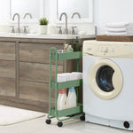 SunnyPoint Slim Rolling Storage Cart, 3 Tier Bathroom Storage Organizer Bathroom, Laundry Utility Cart