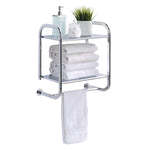 Wall Mount 2-Tier Shelf with Towel Bars