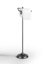 Bathroom Free Standing Toilet Tissue Paper Roll Holder Stand with Reserve Function, Chrome Finish