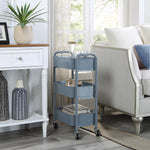 3-Tier Delicate Compact Rolling Metal Storage Organizer - Mobile Utility Cart Kitchen/Under Desk Cart with Caster Wheels