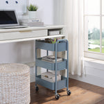 3-Tier Delicate Compact Rolling Metal Storage Organizer - Mobile Utility Cart Kitchen/Under Desk Cart with Caster Wheels