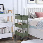 3-Tier Delicate Compact Rolling Metal Storage Organizer - Mobile Utility Cart Kitchen/Under Desk Cart with Caster Wheels