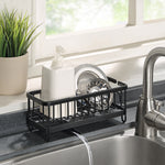 SunnyPoint Never Rust Aluminum Utensil, Sink Cleaning Tools Holder for Kitchen Sink with Drain Board; Dish Wand, Sponge, Soap Dispenser, Utensil Organizer Caddy
