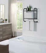 Wall Mount 2-Tier Shelf with Towel Bars