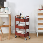 3-Tier Delicate Compact Rolling Metal Storage Organizer - Mobile Utility Cart Kitchen/Under Desk Cart with Caster Wheels