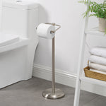 SunnyPoint Free Standing Toilet Paper Holder with Weighted Base, Bathroom Tissue Roll Stand, Holds Jumbo & Standard Rolls, Freestanding Toilet Paper Stand for Bathroom, Compact Storage Organizer